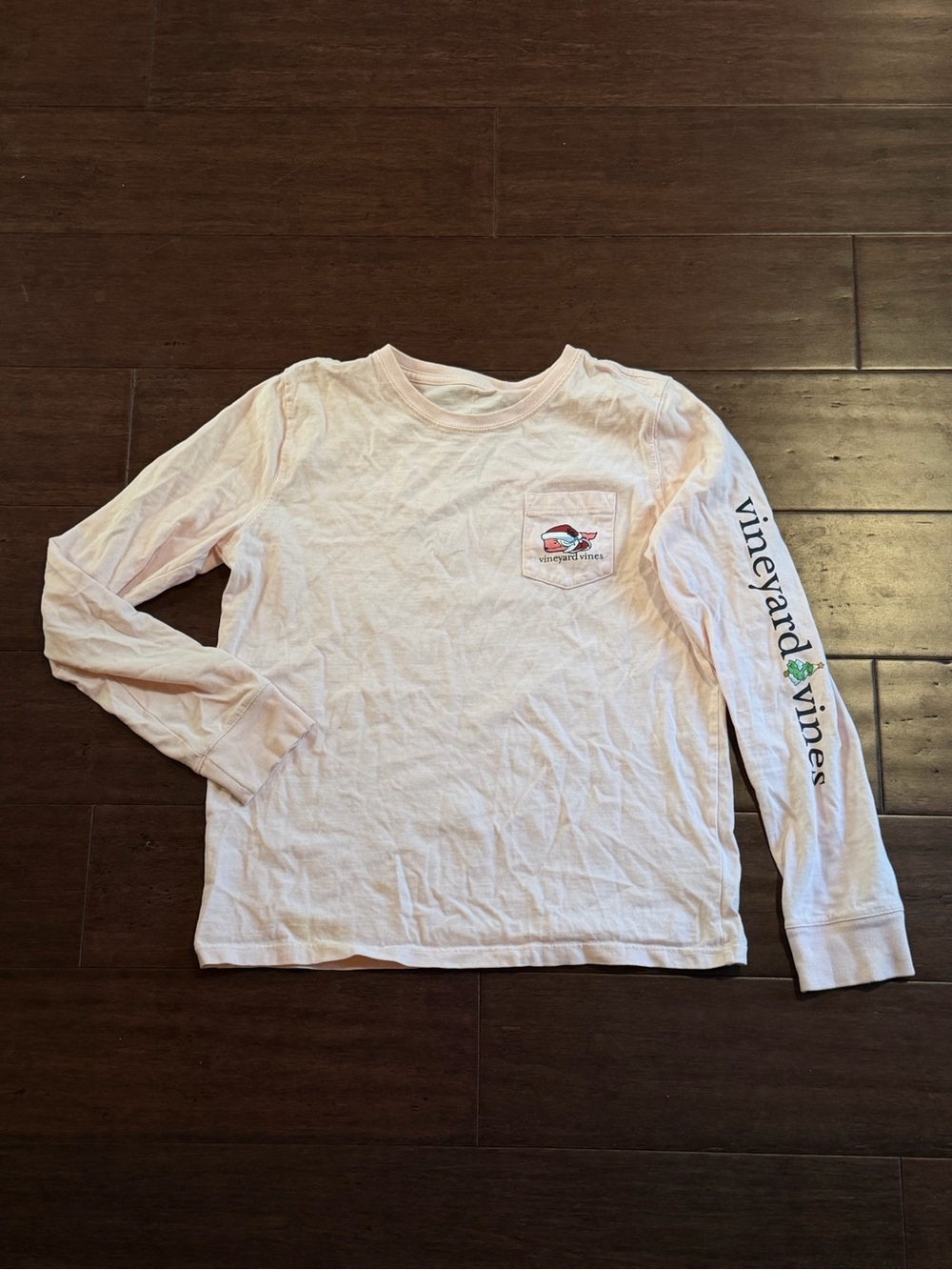 Vineyard Vines Christmas Kids Long Light Pink Sleeve